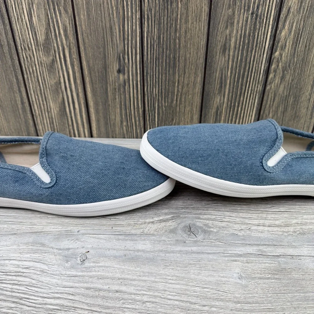 Keds Double Decker Slip On Denim Blue Canvas Sneakers Women's Size 8.5 Casual